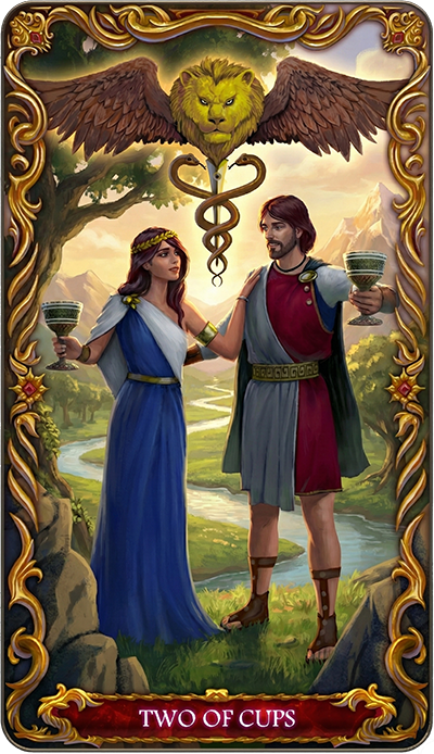 Two of Cups, a tarot card from the Suit of Cups