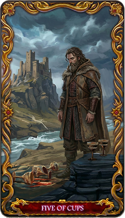 Five of Cups, a tarot card from the Suit of Cups