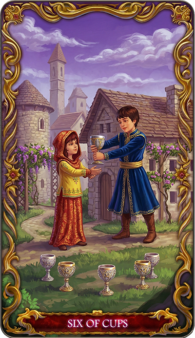 Six of Cups, a tarot card from the Suit of Cups