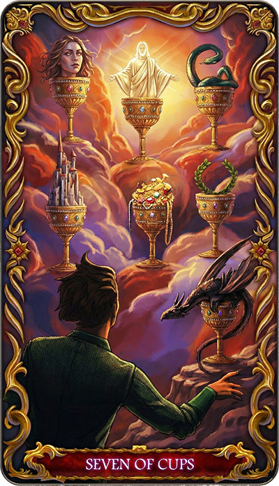 Seven of Cups, a tarot card from the Suit of Cups