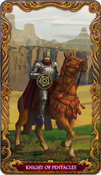 Knight of Pentacles, a tarot card from the Suit of Pentacles