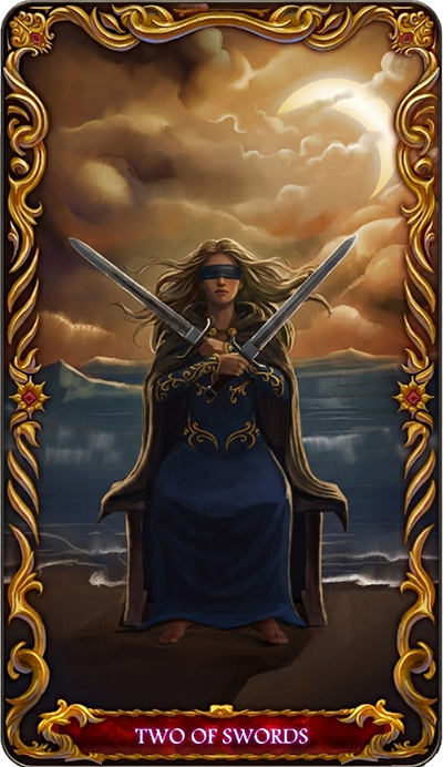 Two of Swords, a tarot card from the Suit of Swords