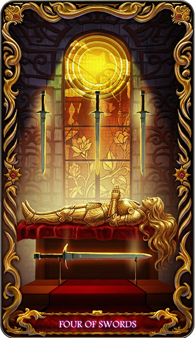 Four of Swords, a tarot card from the Suit of Swords