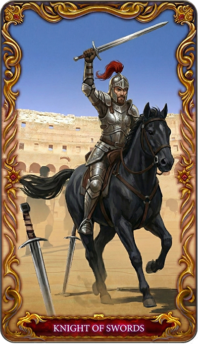 Knight of Swords, a tarot card from the Suit of Swords