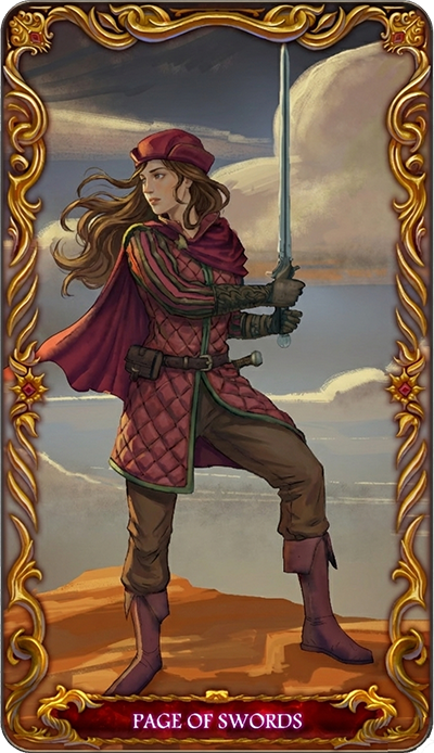 Page of Swords, a tarot card from the Suit of Swords