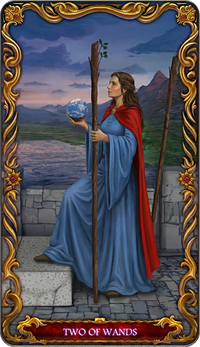 Two of Wands, a tarot card from the Suit of Wands
