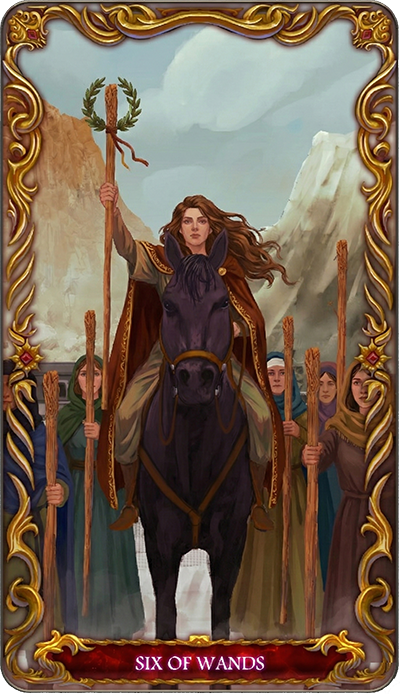 Six of Wands, a tarot card from the Suit of Wands