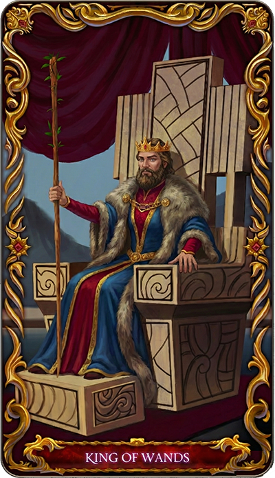 King of Wands, a tarot card from the Suit of Wands