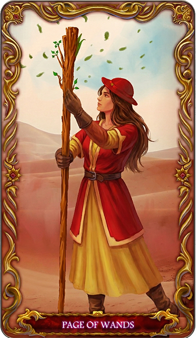 Page of Wands, a tarot card from the Suit of Wands